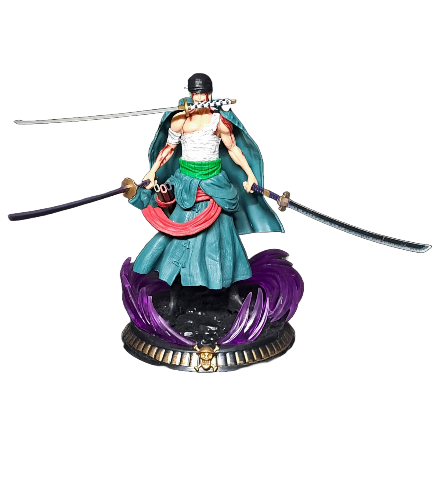 ZORO PURPLE FLAMES FIGURINE - 21CM ONE PIECE COLLECTIBLE