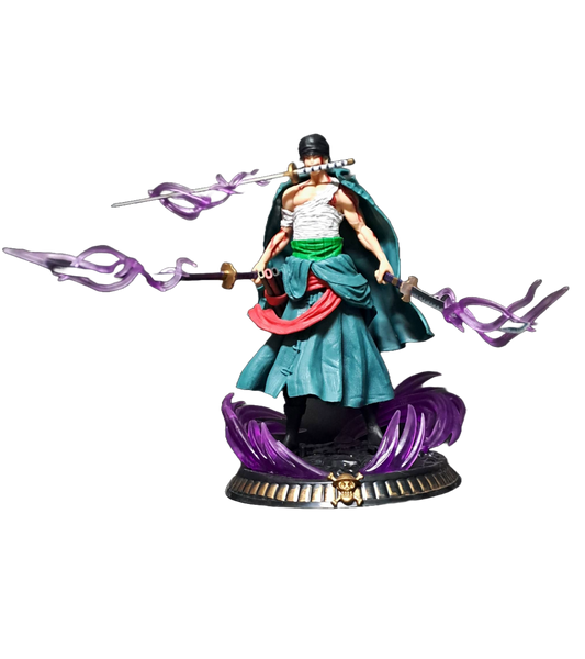 ZORO PURPLE FLAMES FIGURINE - 21CM ONE PIECE COLLECTIBLE